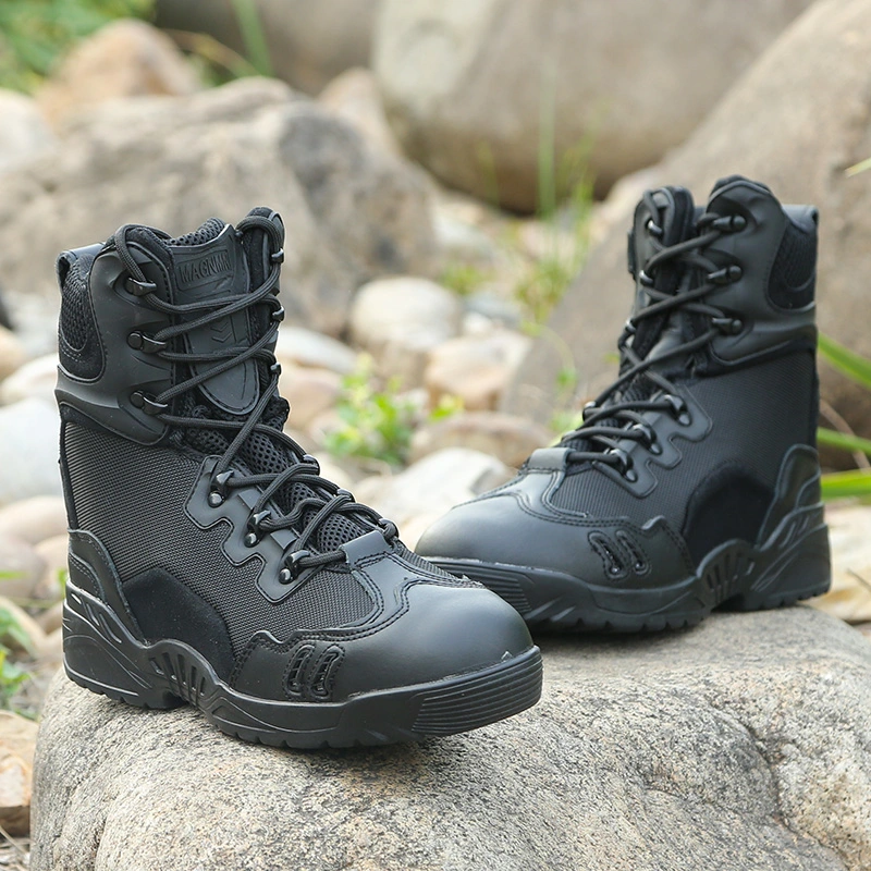Leather High-Top Microfiber Boot Travel Hiking Operator Rubber Tactical Boots