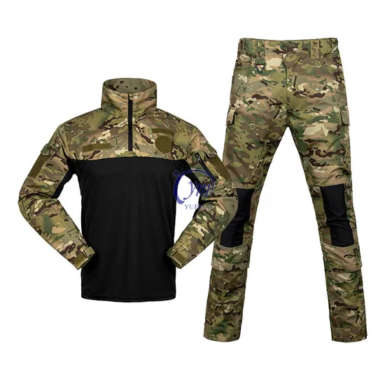 Yuemai Wholesale Men′s Tactical Combat Shirt Multicam Rapid Long Sleeve T and Pants Frog Suit 