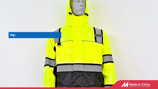 Winter Thick Waterproof Men′s Hi Vis Viz Yellow Orange High Visibility Protective Reflective Safety Guard Industrial Traffic Clothing Apparel Workwear 