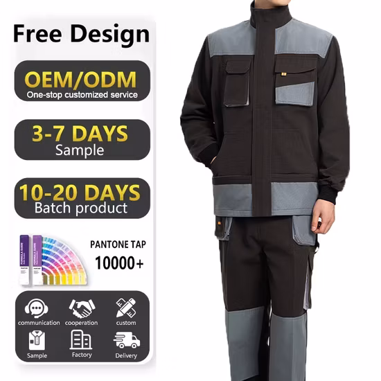 Electrician Hi Vis Coal Mine Workwear Two Pieces Overalls Farm Security Work Wear Uniform