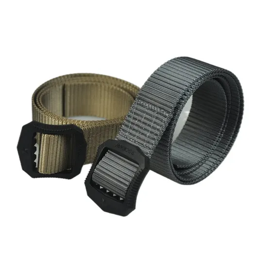 Fashion Canvas Men Flip Top Webbing Belt Wholesale Nylon Designer Plastic Buckle Belt 