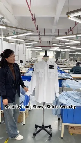 Custom High Quality Security Long Sleeve Shirts Navy Blue Security Uniform Shirts 
